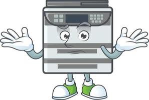 Professional office copier mascot icon design vector