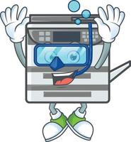 Professional office copier mascot icon design vector