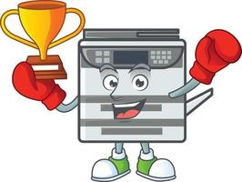 Professional office copier mascot icon design vector