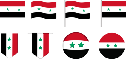 Flags of Syrian countries.Different Style Syria Flag png