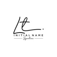 Letter LT Signature Logo Template Vector