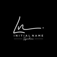 Letter LN Signature Logo Template Vector