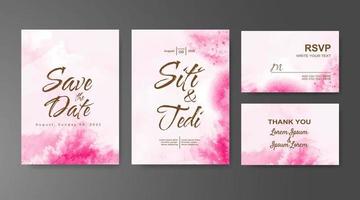 Wedding invitation with abstract watercolor background vector