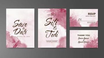 Wedding invitation with abstract watercolor background vector