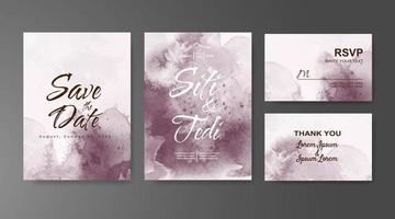 Wedding invitation with abstract watercolor background vector