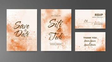 Wedding invitation with abstract watercolor background vector