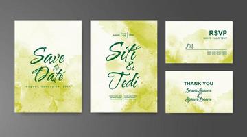 Wedding invitation with abstract watercolor background vector