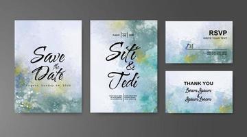 Wedding invitation with abstract watercolor background vector