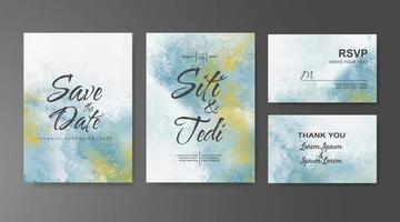 Wedding invitation with abstract watercolor background vector