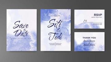 Wedding invitation with abstract watercolor background vector