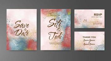 Wedding invitation with abstract watercolor background vector