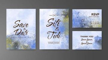 Wedding invitation with abstract watercolor background vector