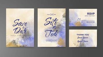 Wedding invitation with abstract watercolor background vector