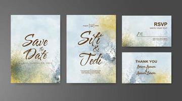 Wedding invitation with abstract watercolor background vector