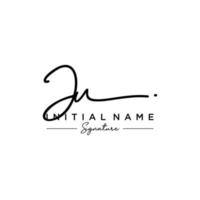 Letter JU Signature Logo Template Vector