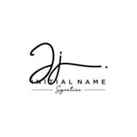 vector de plantilla de logotipo de firma de letra jj