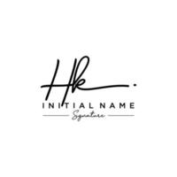 Letter HK Signature Logo Template Vector