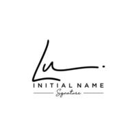 Letter LU Signature Logo Template Vector