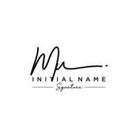 Letter MU Signature Logo Template Vector