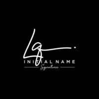 vector de plantilla de logotipo de firma de letra lq