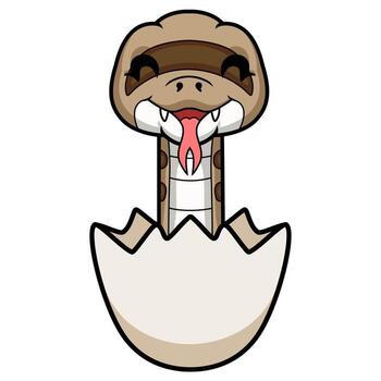 linda ardilla de tierra serpiente dibujos animados dentro un huevo vector