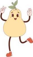 Retro vintage cartoon character pear png