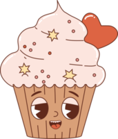 Retro character cupcake png