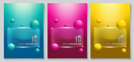 Vector image in the glass morphism style. frosted glass and abstract shapes. Place for your text