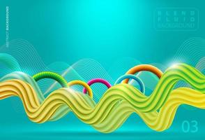 3D gradient trendy wallpaper design for web site, colorful blend fluid shapes isolated on gradient background vector