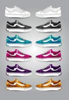 zapatillas son casual zapatos. varios zapatillas de diferente colores vector