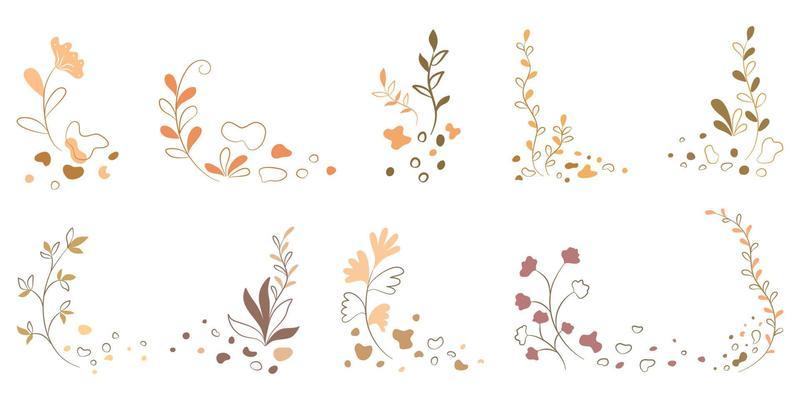Vector set of aesthetic flowers designs on white background for card designs, wedding, spring elements, paper decorations, Scrapbook, postcard, digital print, paper patterns and more