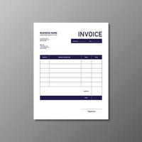 modern blue invoice vector design template