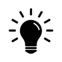 light bulb black and white vector icon design