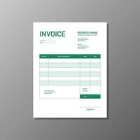 green invoice vector template design