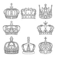 crown icon set free vector