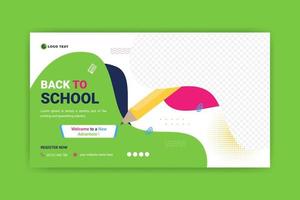 Back To School Web Banner Template vector