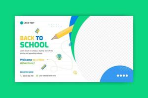 Back To School Web Banner Template vector