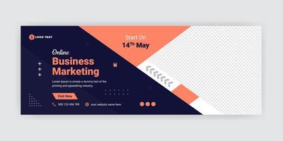 Online Business Marketing Social Media Cover Banner Template vector
