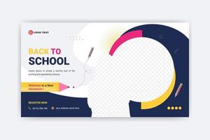 Back To School Web Banner Template vector