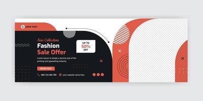 Trendy Fashion Sale Social Media Cover Banner Template vector