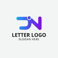 Letter JN logo icon design. JN logo shape. Usable for business and people logos. JN letter logo design template vector