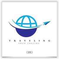 airplane travel logo premium elegant template vector eps 10