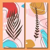 Hand drawn flower abstract background collection vector