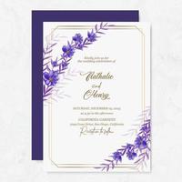 Premium vector Wedding invitation template with watercolor flower