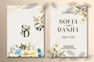 Premium vector Wedding invitation template with flower