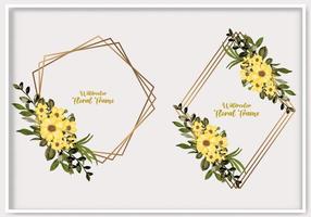 Premium Vector Beautiful floral watercolor frame