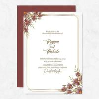 Premium vector Wedding invitation template with watercolor flower