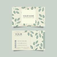 Elegant business card template with flowers in watercolor vector