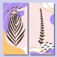 Hand drawn flower abstract background collection vector