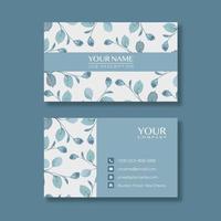 Elegant business card template with flowers in watercolor vector